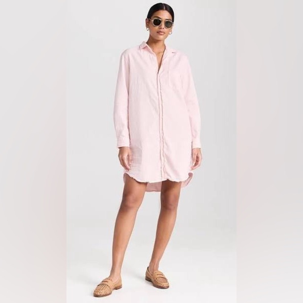 Frank and Eileen Mary button-down shirt dress light pink size small